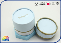 Blue Customized Small Paper Gift Tube Designed Logo Matte Lamination