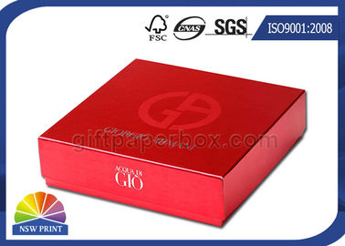 Fancy Red Square Cosmetic Rigid Paper Cardboard Gift Box With Plastic Inner Tray