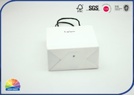 Customized Handle White Kraft Paper Gift Bag Luxury Matte Varnishing For Shopping