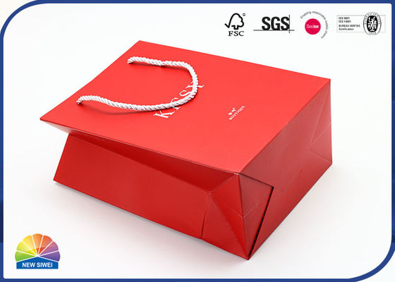 Pantone Color 250gsm Coated Paper Gift Bag Texture Embossing