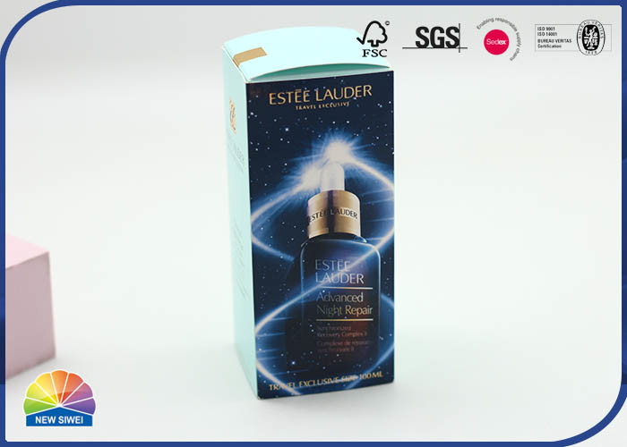 Los cosméticos de lujo cubrieron la impresión de sellado caliente 4c del oro de la caja de papel para la loción de la esencia
