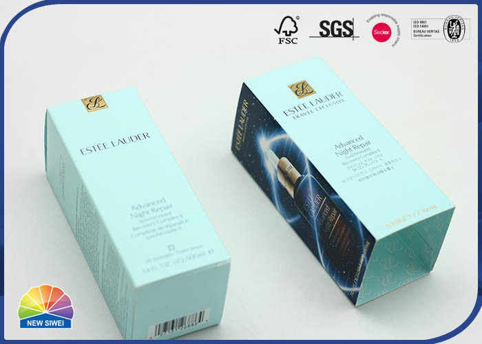 Los cosméticos de lujo cubrieron la impresión de sellado caliente 4c del oro de la caja de papel para la loción de la esencia