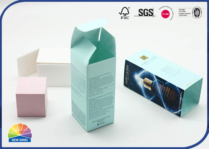 Los cosméticos de lujo cubrieron la impresión de sellado caliente 4c del oro de la caja de papel para la loción de la esencia