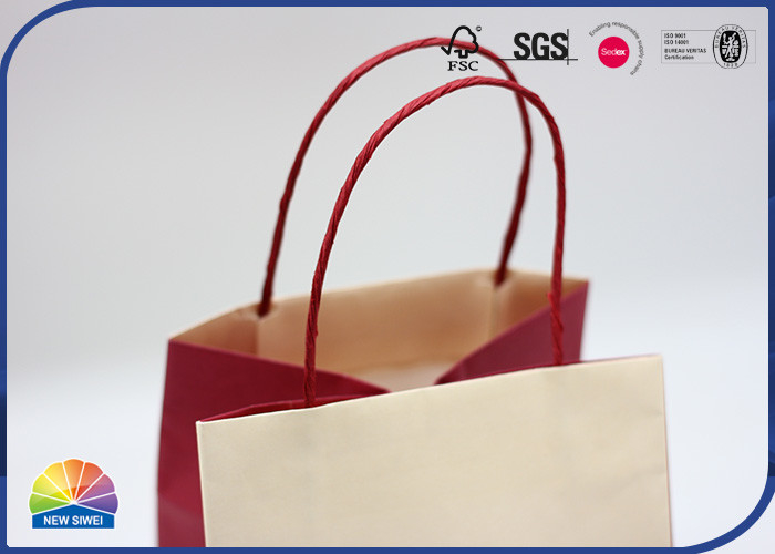Bolso de compras blanco impreso de encargo de Kraft del bolso de papel del regalo para día de San Valentín
