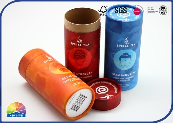Tubo de empaquetado de papel impreso colorido de encargo Matte Lamination del té