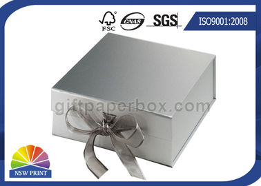 Impresión modificada para requisitos particulares de la caja de regalo de la cartulina del cierre de la cinta del diseño 4C