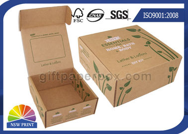 Brown impreso acanaló el empaquetado del producto de belleza de las cajas de regalo del papel de Kraft de la caja del anuncio publicitario