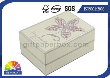 Gotee la caja de papel adornada de la pequeña cartulina de lujo/la caja de papel rígida del rectángulo