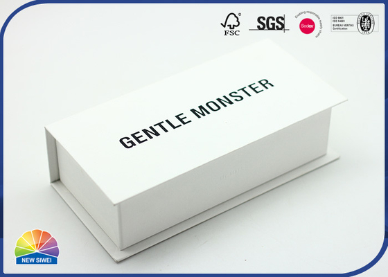 Paquete negro de los vidrios de la caja de papel de Logo Printed Hinged Lid Magnetic