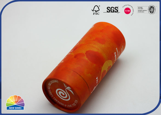 Tubo de empaquetado de papel especial anaranjado con la impresión de sellado caliente de grabación en relieve de dios