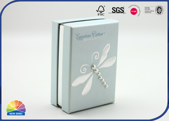 Caja de papel de empaquetado de sellado caliente grabada en relieve y de plata del regalo de la joyería