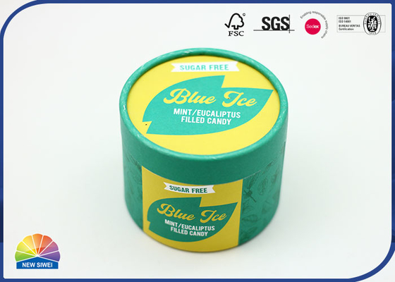Tubo de empaquetado de papel redondo verde Matte Lamination Candy Tube