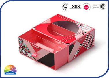 Caja de papel de la ventana del perfume del cajón rígido claro de la impresión en offset