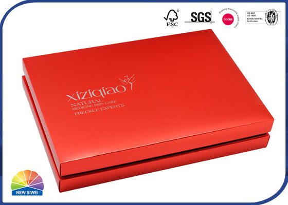 Caja rígida de impresión ULTRAVIOLETA del cuello de 3 pedazos del revés de Skincare