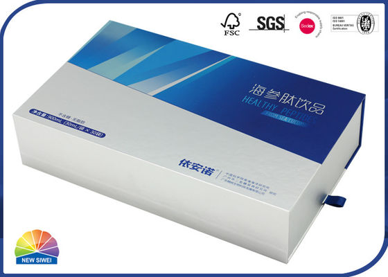 Caja rígida de capa ultravioleta reversa de papel del cajón con el divisor de papel
