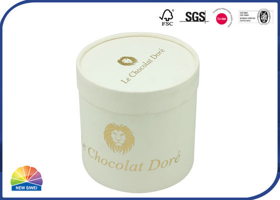 Tubo del papel de la cartulina del chocolate del sellado de oro del cilindro