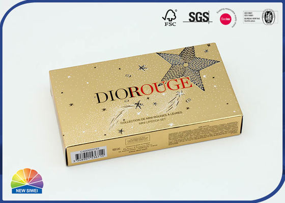 Caja del plegamiento de la cartulina del oro impresa dentro de Tray For Lipstick plástico