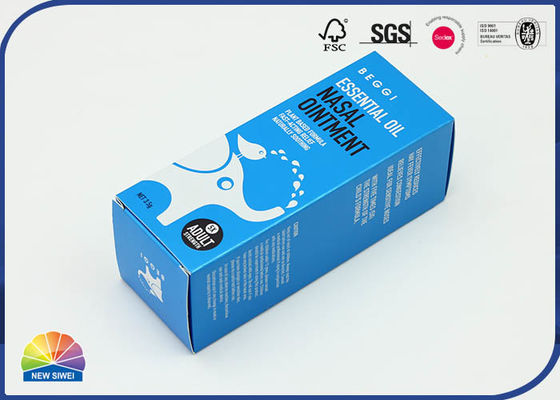 Logotipo de grabación en relieve de papel de plata de la botella del espray del paquete de la caja del cartón plegable