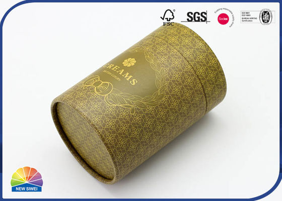 Matte Lamination Gold Kraft Cylinder que empaqueta para bate