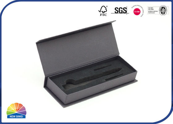 Caja de regalo con bisagras rectángulo negro magnético de la tapa para Pen Packaging