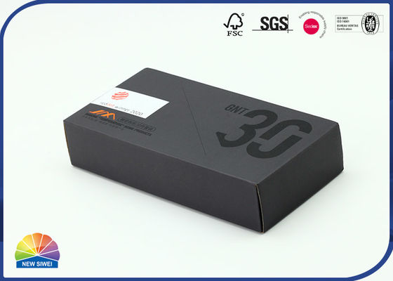 caja de cartón negra de empaquetado de papel de las cajas del diseño libre de la impresión 4c