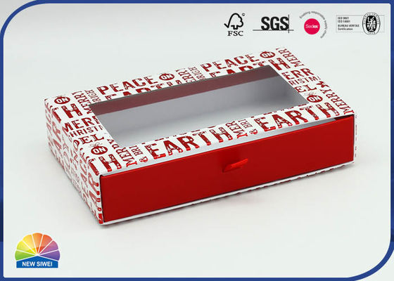 Cajas de regalo de cajón deslizante de estampado en caliente de ventana de PET transparente