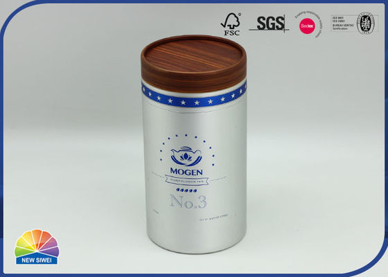 4c tubo de cartulina de plata ultravioleta de la impresión 182gsm que empaqueta para el té del café