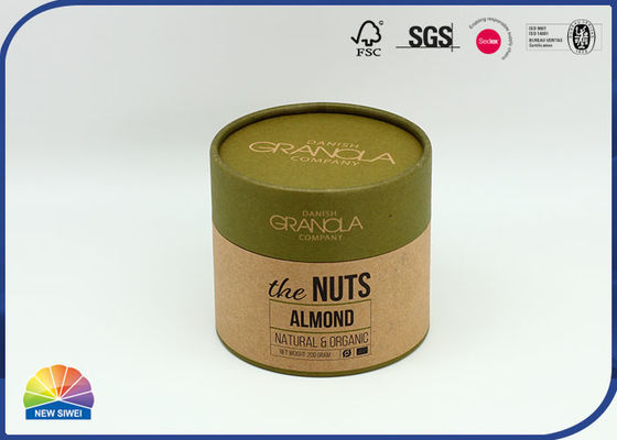 Impresión ULTRAVIOLETA 4c del acondicionamiento de los alimentos del tubo del cilindro de la cartulina de la base de papel de Kraft