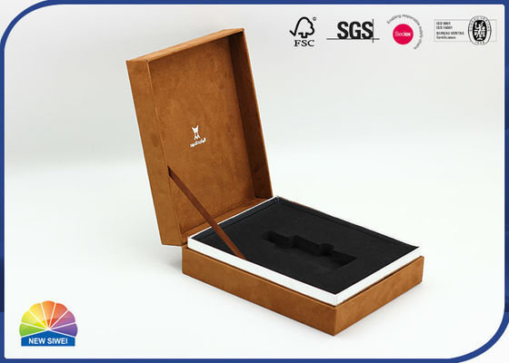 Caja de regalo con bisagras biodegradable de la tapa del estilo retro para la botella de cristal