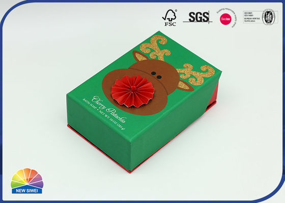 Empaquetado de caja de papel de regalo con tapa con bisagras pegadas con patrón 3D de concha