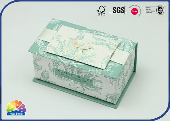 El baño con bisagras adornado cinta de la caja de la tapa del Bowknot jabona el empaquetado
