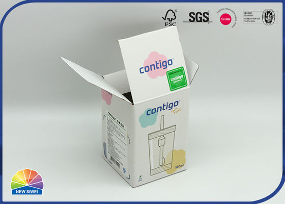Cajas de cartón acanalado de encargo rígidas gruesas del paquete de cristal de la taza