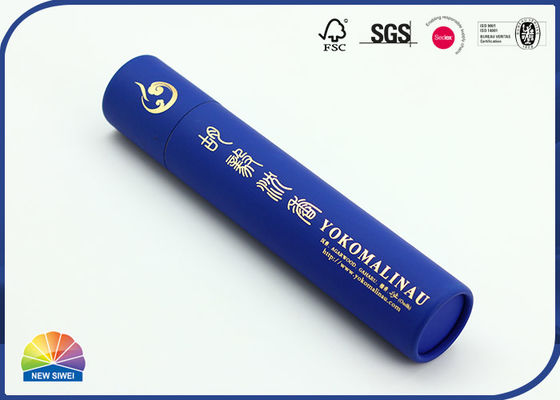 Tubo de empaquetado de papel de Agarwood con el sellado de oro de la tapa