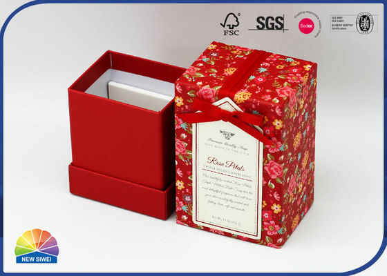 4c impresión Matte Lamination Paper Jewelry Boxes con Bowknot de la cinta