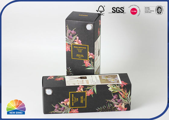 Sellado de oro de papel negro del Aromatherapy de la caja del cartón de plegamiento de Kraft