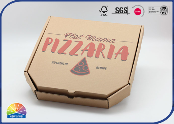La categoría alimenticia de papel impresa de encargo de la caja de la pizza de Kraft acanaló el material