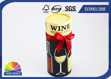 El tubo del papel de imprenta/el papel de empaquetado de encargo puede para el embalaje de la botella del regalo o de copa de vino